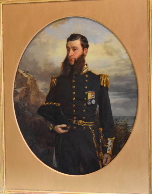SUPERB VICTORIAN OIL PORTRAIT OF A NAVAL OFFICER - ADDITIONAL PHOTO 3