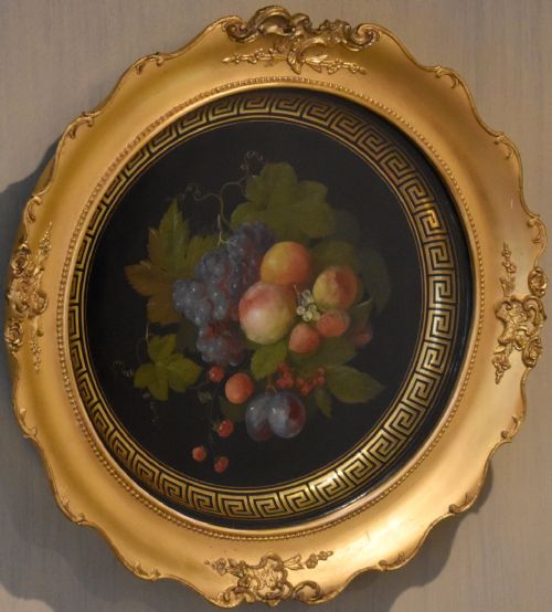 FINE VICTORIAN FRAMED PAINTED TOLEWARE TRAY - ADDITIONAL PHOTO 1