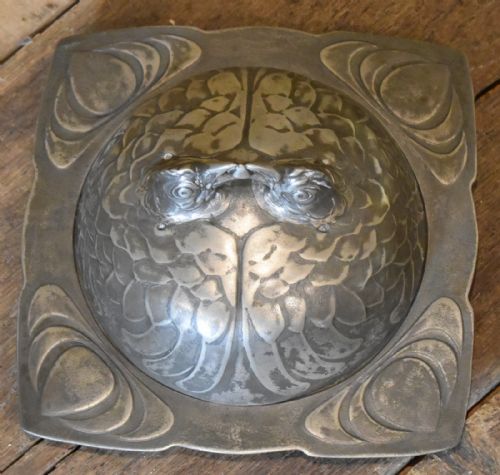 ART NOUVEAU PEWTER COVERED EGG DISH - ADDITIONAL PHOTO 4
