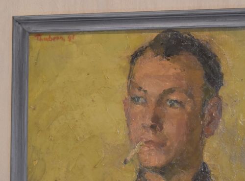 OIL PORTRAIT OF A SOLDIER BY HARRY THUBRON 19151985 - ADDITIONAL PHOTO 3