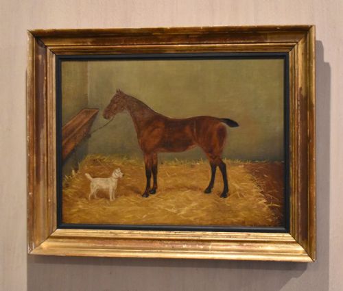 Victorian Horse in Stable Oil Painting