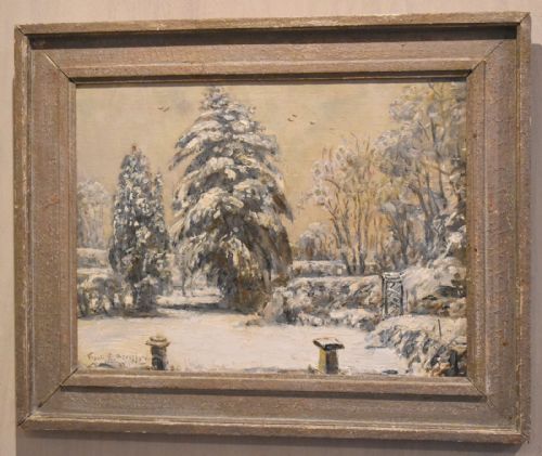 WINTER GARDEN SCENE OIL PAINTING BY FRANK E BERESFORD - ADDITIONAL PHOTO 1