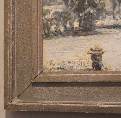 WINTER GARDEN SCENE OIL PAINTING BY FRANK E BERESFORD - ADDITIONAL PHOTO 4