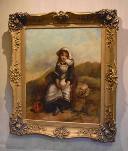 large oil painting a moments rest by thomas kent pelham - CATEGORY: ANTIQUE ART - DATED 1870