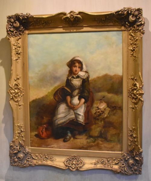LARGE OIL PAINTING A MOMENTS REST BY THOMAS KENT PELHAM - ADDITIONAL PHOTO 1