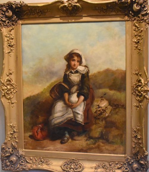 LARGE OIL PAINTING A MOMENTS REST BY THOMAS KENT PELHAM - ADDITIONAL PHOTO 5