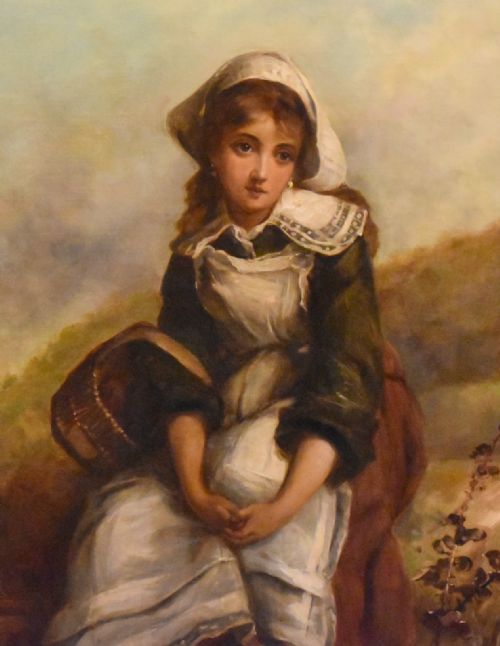 LARGE OIL PAINTING A MOMENTS REST BY THOMAS KENT PELHAM - ADDITIONAL PHOTO 6