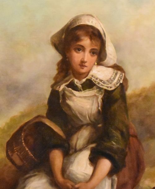 LARGE OIL PAINTING A MOMENTS REST BY THOMAS KENT PELHAM - ADDITIONAL PHOTO 7