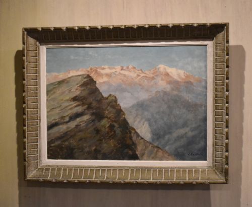 mountain landscape oil painting by clement castelli 18701959 - CATEGORY: ANTIQUE ART - DATED 1930