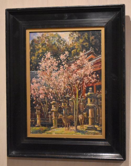 SPRING IN THE TEMPLE GROUNDS OIL PAINTING BY FRANK E BERESFORD - ADDITIONAL PHOTO 1