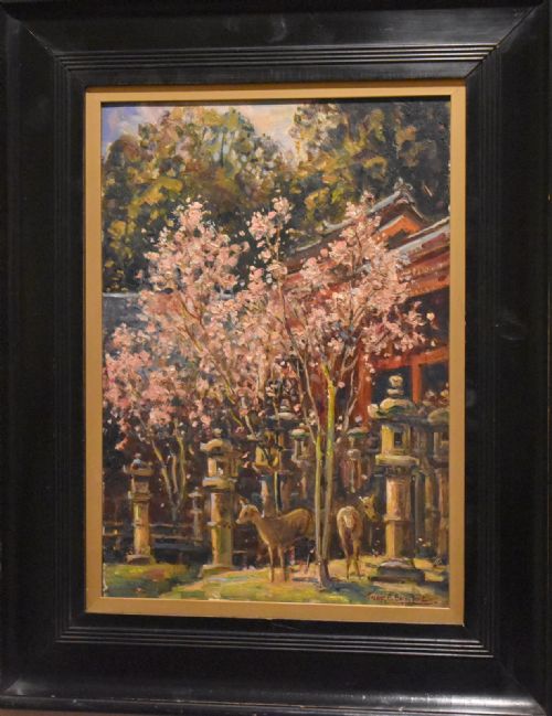 SPRING IN THE TEMPLE GROUNDS OIL PAINTING BY FRANK E BERESFORD - ADDITIONAL PHOTO 2