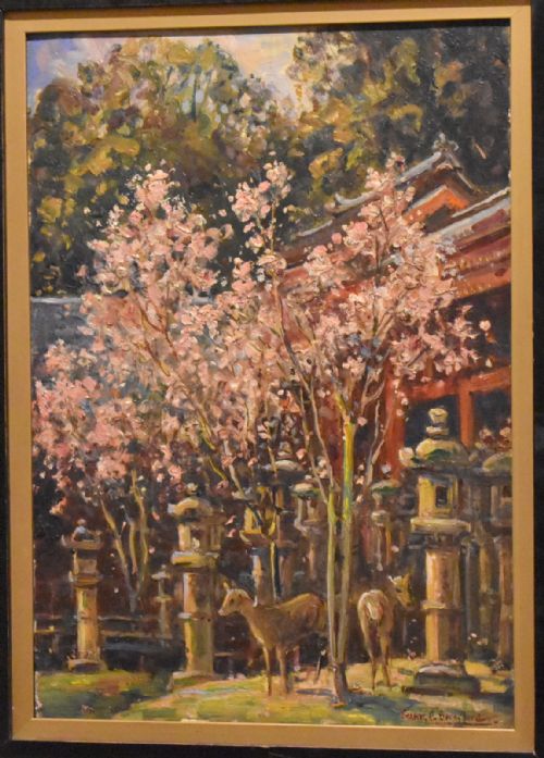 SPRING IN THE TEMPLE GROUNDS OIL PAINTING BY FRANK E BERESFORD - ADDITIONAL PHOTO 5