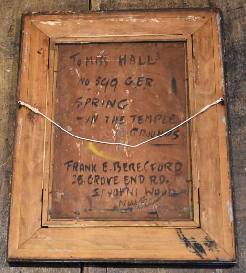 SPRING IN THE TEMPLE GROUNDS OIL PAINTING BY FRANK E BERESFORD - ADDITIONAL PHOTO 6
