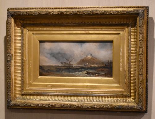 VICTORIAN OIL PAINTING SHIPWRECK OFF BAMBURGH CASTLE - ADDITIONAL PHOTO 1