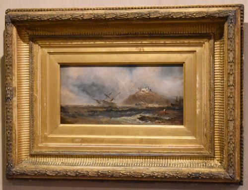 VICTORIAN OIL PAINTING SHIPWRECK OFF BAMBURGH CASTLE - ADDITIONAL PHOTO 2