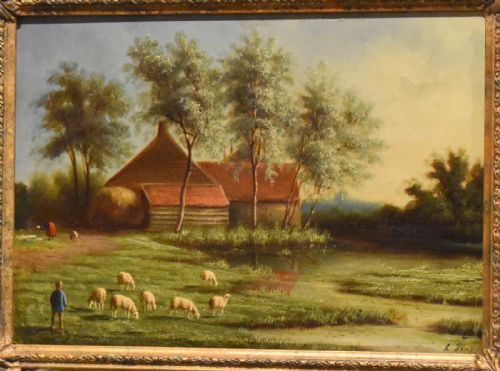 RURAL LANDSCAPE OIL PAINTING BY LAURENS PLAS 18281893 - ADDITIONAL PHOTO 2
