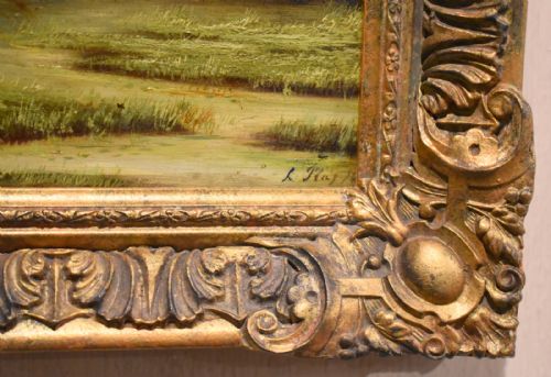 RURAL LANDSCAPE OIL PAINTING BY LAURENS PLAS 18281893 - ADDITIONAL PHOTO 3