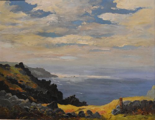 CORNISH COAST OIL PAINTING BY HUGH EDWARD RIDGE - ADDITIONAL PHOTO 3