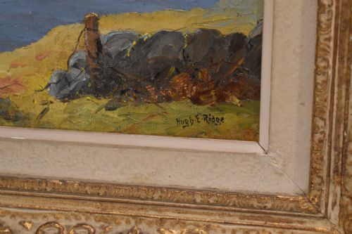 CORNISH COAST OIL PAINTING BY HUGH EDWARD RIDGE - ADDITIONAL PHOTO 5