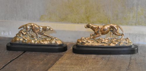 a fine pair of victorian brass and iron dogs - CATEGORY: ANTIQUE METAL - DATED 1860