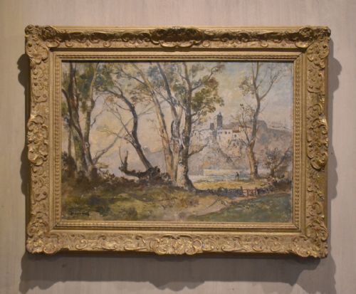 landscape oil painting by oliver hall 18691957 - CATEGORY: ANTIQUE ART - DATED 1940