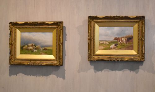 fine pair of oil paintings by whlewis - CATEGORY: ANTIQUE ART - DATED 1870