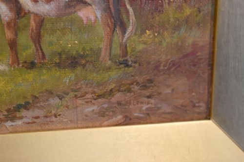 FINE PAIR OF OIL PAINTINGS BY WHLEWIS - ADDITIONAL PHOTO 9