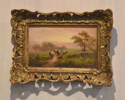 victorian landscape oil painting - CATEGORY: ANTIQUE ART - DATED 1880