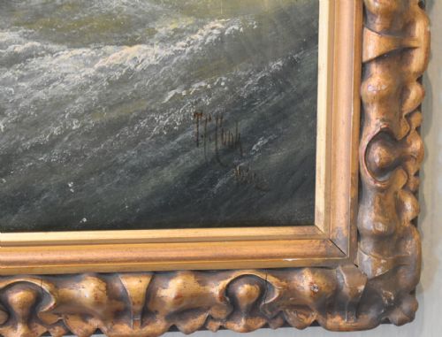 FINE VICTORIAN OIL PAINTING OF SAINT MICHAELS MOUNT - ADDITIONAL PHOTO 6