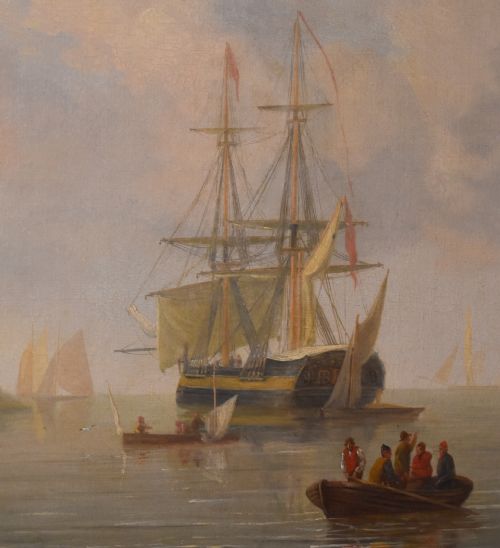 NINETEENTH CENTURY MARINE OIL PAINTING - ADDITIONAL PHOTO 4