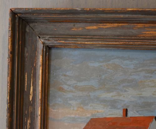 CHARMING 1930S OIL PAINTING OF A LIGHTHOUSE - ADDITIONAL PHOTO 4