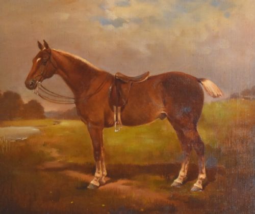VICTORIAN HORSE OIL PAINTING BY BCHICHESTER - ADDITIONAL PHOTO 2