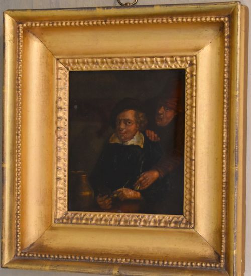 GEORGIAN REVERSE PAINTED PRINT ON GLASS - ADDITIONAL PHOTO 1