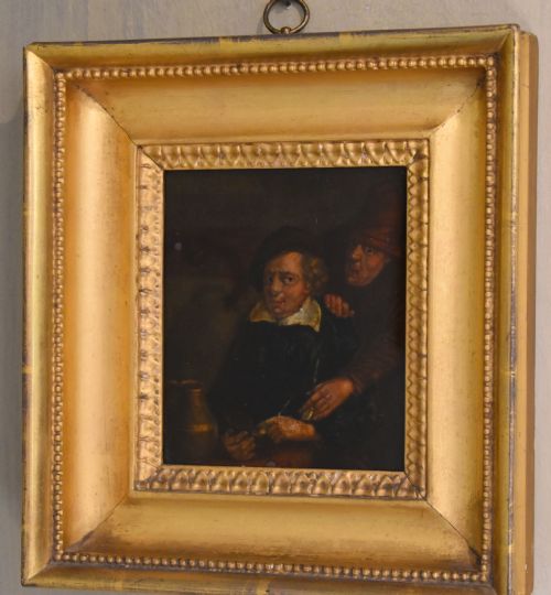 GEORGIAN REVERSE PAINTED PRINT ON GLASS - ADDITIONAL PHOTO 2