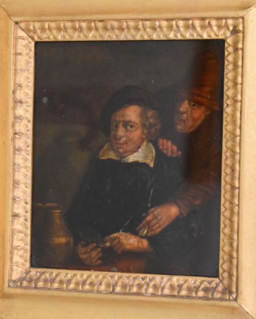 GEORGIAN REVERSE PAINTED PRINT ON GLASS - ADDITIONAL PHOTO 3