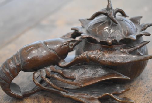 FINE ANIMALIER BRONZE LOBSTER INKWELL - ADDITIONAL PHOTO 4