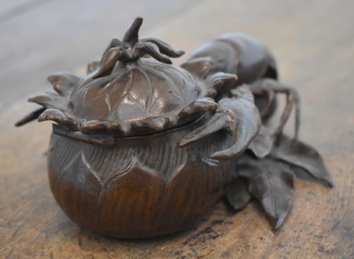 FINE ANIMALIER BRONZE LOBSTER INKWELL - ADDITIONAL PHOTO 5
