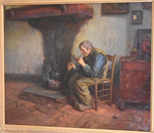 FINE SCOTTISH INTERIOR SCENE OIL PAINTING BY JPDOWNIE - ADDITIONAL PHOTO 2