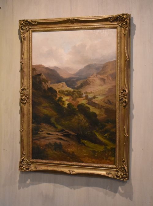 welsh landscape oil painting by frank t carter - CATEGORY: ANTIQUE ART - DATED 1900