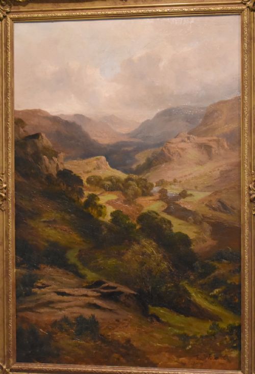 WELSH LANDSCAPE OIL PAINTING BY FRANK T CARTER - ADDITIONAL PHOTO 3