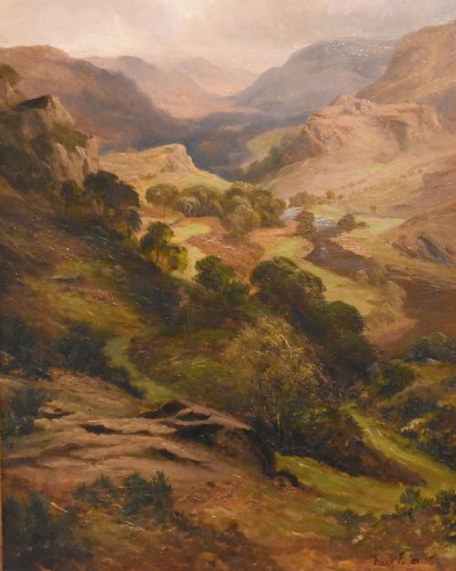WELSH LANDSCAPE OIL PAINTING BY FRANK T CARTER - ADDITIONAL PHOTO 4