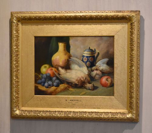 SUPERB VICTORIAN STILL LIFE OIL PAINTING BY RICHARD ANSDELL - ADDITIONAL PHOTO 1