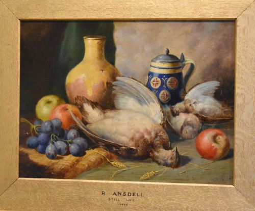 SUPERB VICTORIAN STILL LIFE OIL PAINTING BY RICHARD ANSDELL - ADDITIONAL PHOTO 3