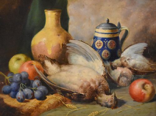 SUPERB VICTORIAN STILL LIFE OIL PAINTING BY RICHARD ANSDELL - ADDITIONAL PHOTO 4