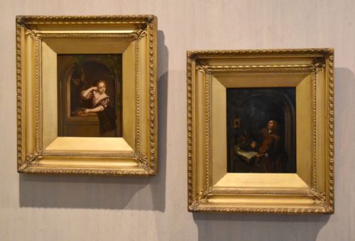 PAIR OF OIL PAINTINGS OF FIGURES AT WINDOWS - ADDITIONAL PHOTO 1