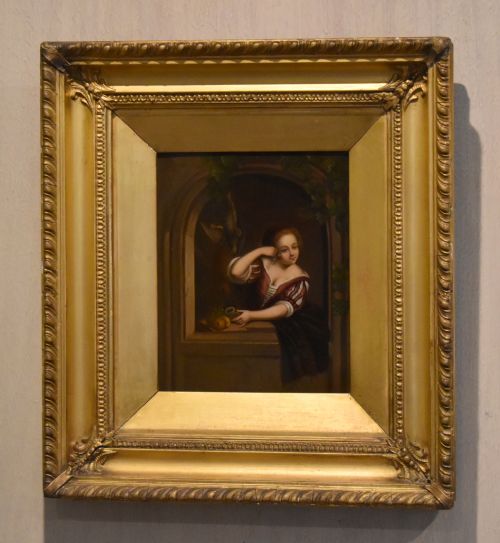 PAIR OF OIL PAINTINGS OF FIGURES AT WINDOWS - ADDITIONAL PHOTO 2