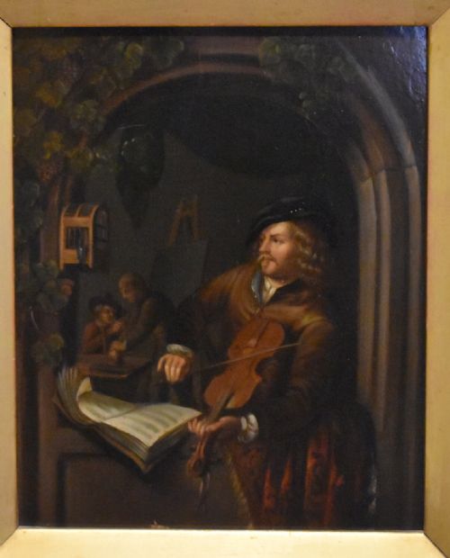 PAIR OF OIL PAINTINGS OF FIGURES AT WINDOWS - ADDITIONAL PHOTO 5