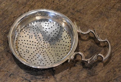 rare georgian silver lemon strainer - CATEGORY: ANTIQUE SILVER - DATED 18TH CENTURY
