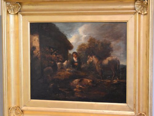 victorian oil painting after george armfield - CATEGORY: ANTIQUE ART - DATED 1850
