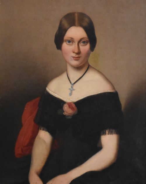 VICTORIAN OIL PORTRAIT OF JOANNA CAPELCURE - ADDITIONAL PHOTO 2